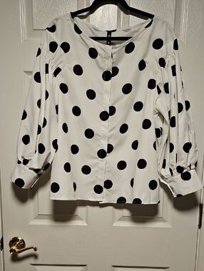 Stylewe Polka Dot Button-Front Blouse